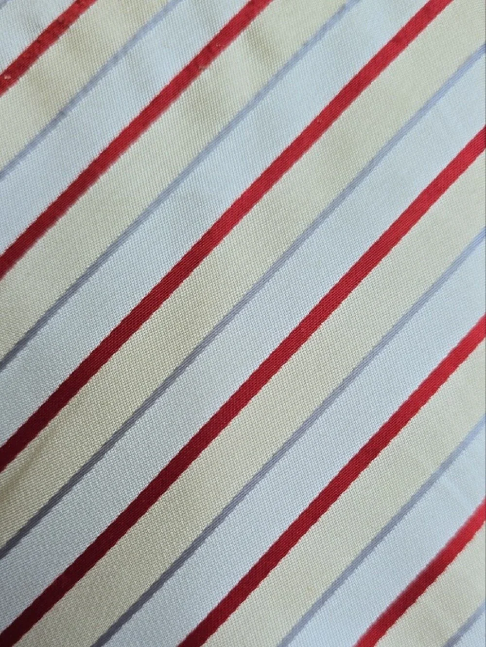 Classic White Tie with Red Diagonal Stripe - Men Accessories